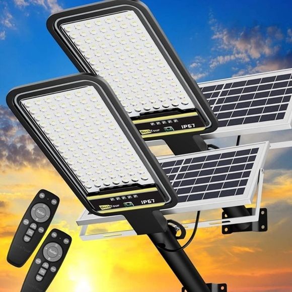 Solar Street Lights Outdoor196LEDs Srteet Lights Solar Powered IP67 ps5